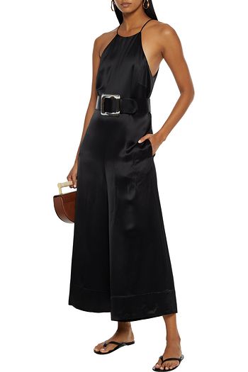 NICHOLAS Samira cropped satin-crepe wide-leg jumpsuit