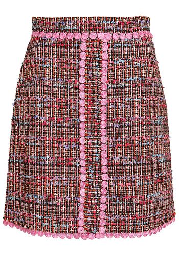 BOUTIQUE MOSCHINO Appliquéd bouclé-tweed mini skirt