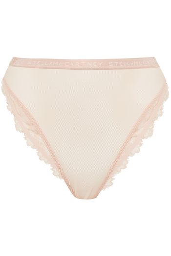 STELLA MCCARTNEY Bea Treasuring lace-trimmed stretch-tulle high-rise briefs