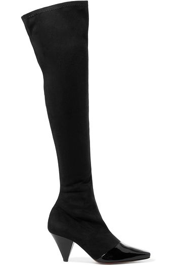 NEOUS Bumble suede and patent-leather over-the-knee boots