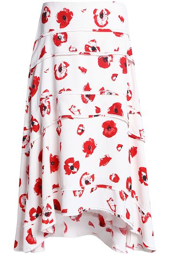 PROENZA SCHOULER Tiered floral-print crepe midi skirt