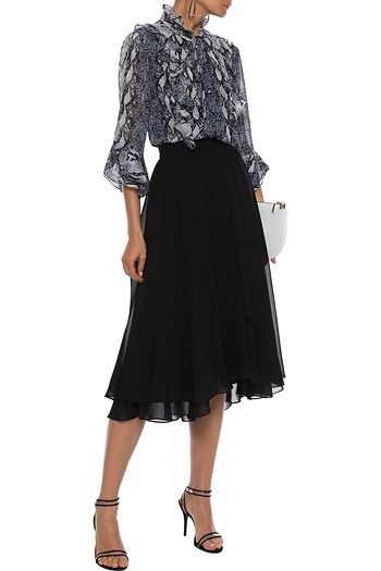 MIKAEL AGHAL Gathered chiffon skirt