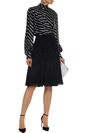 MIKAEL AGHAL Ruffled georgette skirt
