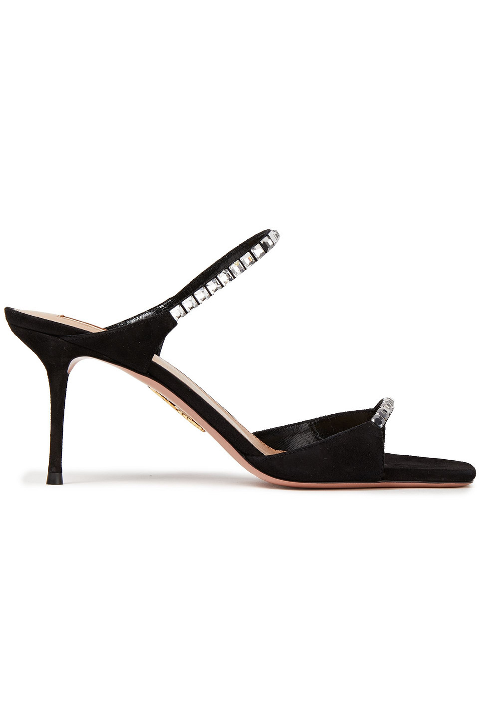 Woman Diamante 75 Crystal-embellished Suede Sandals
