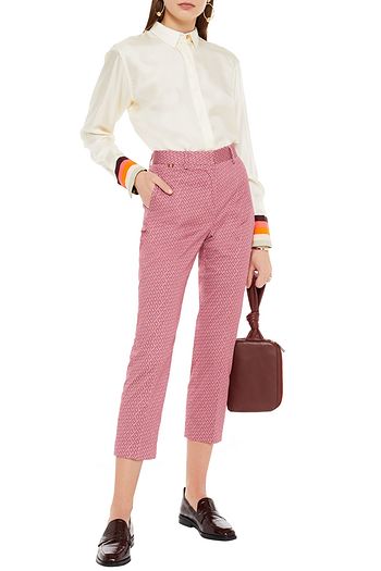PAUL SMITH Printed cotton-blend slim-leg pants