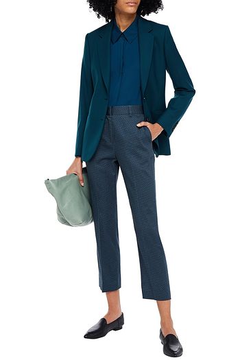 PAUL SMITH Cropped printed cotton-blend slim-leg pants