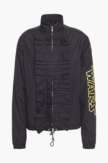 MOSCHINO Ruffled printed shell jacket