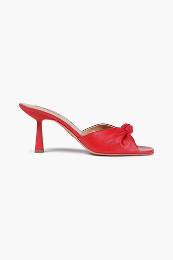 AQUAZZURA Pasha 75 Mules aus Leder mit Knotendetail