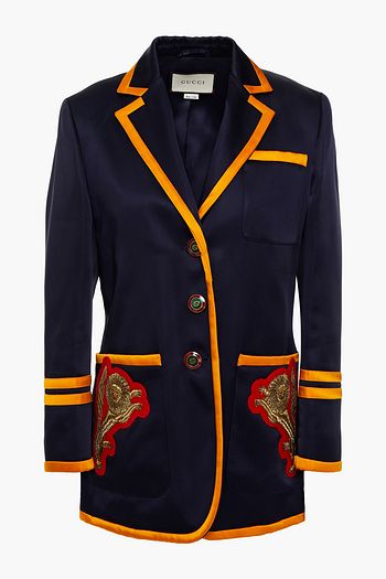 GUCCI Blazer aus Satin mit Applikationen
