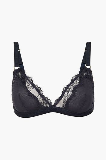 STELLA MCCARTNEY Bea Treasuring bügelloser Triangel-BH aus Stretch-Mesh mit Spitzenbesatz