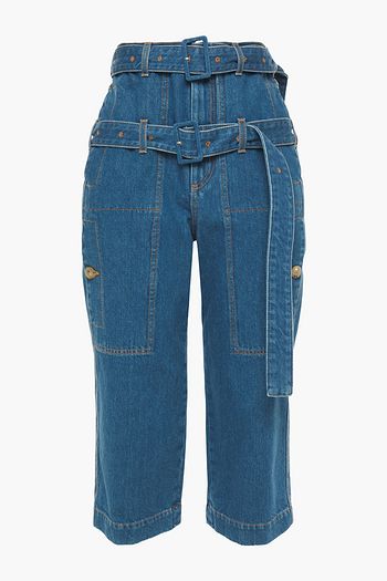 LANVIN Hoch sitzende Cropped Jeans mit geradem Bein und Gürtel