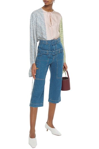 LANVIN Hoch sitzende Cropped Jeans mit geradem Bein und Gürtel