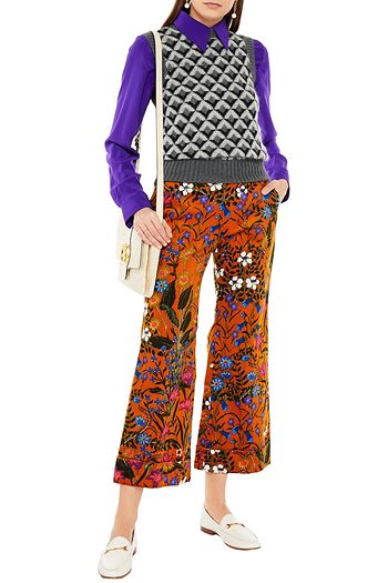GUCCI Weste aus einer Mohairwollmischung mit Intarsienmuster