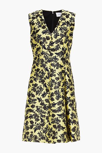 ERDEM Yoko pleated floral-brocade dress