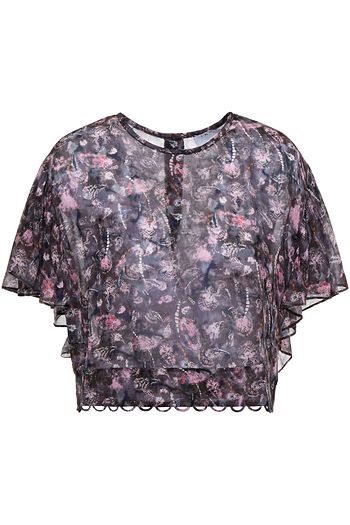 IRO Ruffled printed georgette top