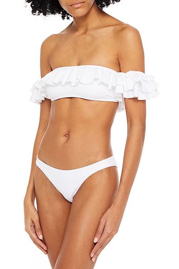 MELISSA ODABASH Hamptons off-the-shoulder ruffled bikini top