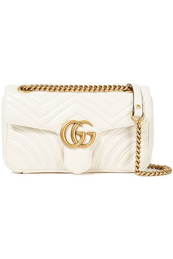 GUCCI Padlock small leather and monogram-print coated-canvas tote