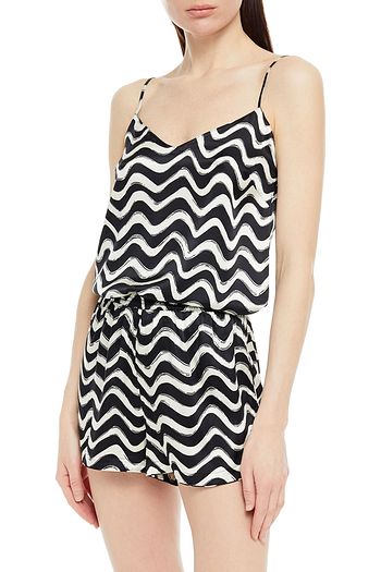 STELLA MCCARTNEY Violet Hopping bedruckte Pyjama-Hose aus Satin aus einer Seidenmischung