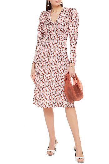SHRIMPS Elton printed silk-twill dress