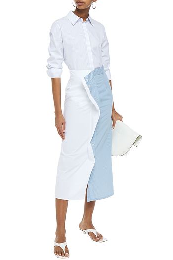 MM6 MAISON MARGIELA Paneled cotton-poplin midi skirt