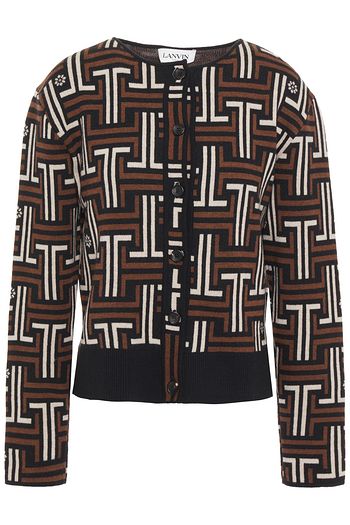 LANVIN Cardigan aus Jacquard-Strick aus Wolle