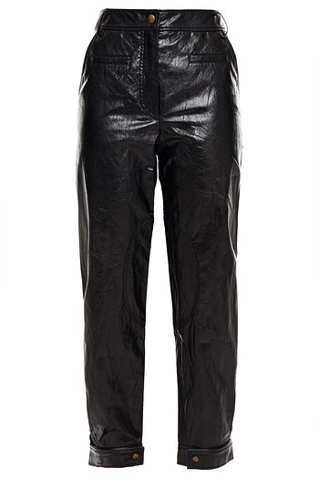REJINA PYO Leon Karottenhose aus Kunstleder in Knitteroptik
