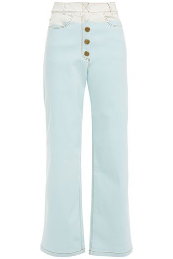 REJINA PYO Valerie hoch sitzende zweifarbige Jeans mit weitem Bein