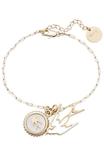 MCQ ALEXANDER MCQUEEN Gold-tone mother-of-pearl bracelet