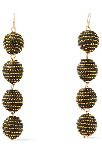 KENNETH JAY LANE Gold-tone and cord earrings