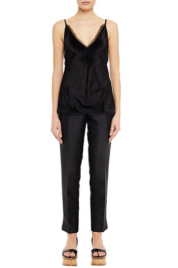 GABRIELA HEARST Maria open-back crepe de chine and silk-velvet camisole