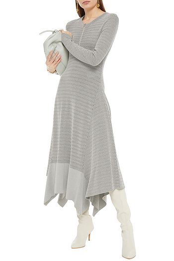 STELLA MCCARTNEY Midikleid aus Jacquard-Strick aus einer Wollmischung