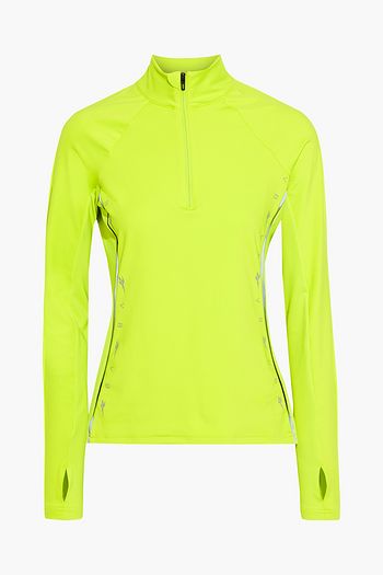 REEBOK X VICTORIA BECKHAM Bedrucktes Oberteil aus neonfarbenem Stretch-Material mit Mesh-Einsatz
