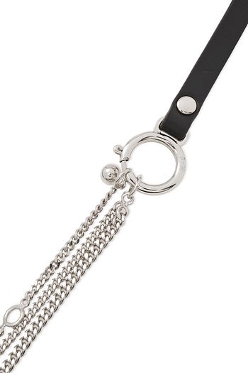 MCQ ALEXANDER MCQUEEN Silver-tone and leather bracelet