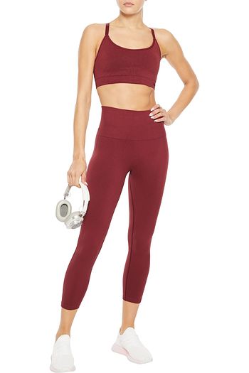 REEBOK X VICTORIA BECKHAM Pointelle-trimmed stretch sports bra