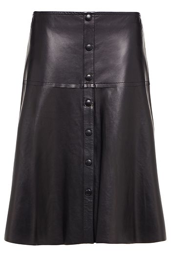 STAND STUDIO Britney button-detailed leather midi skirt