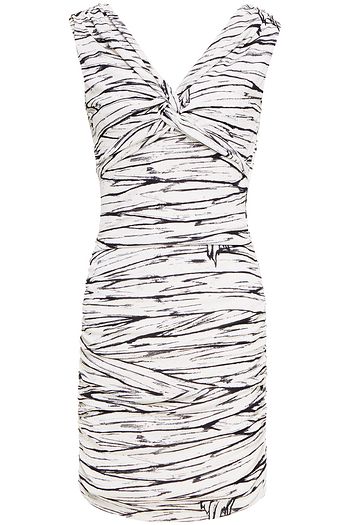 MOSCHINO Twist-front printed jersey mini dress
