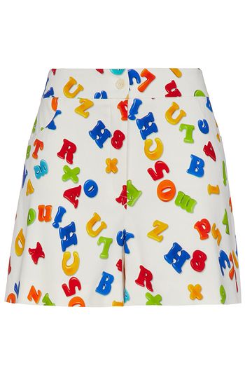 MOSCHINO Printed stretch-crepe shorts