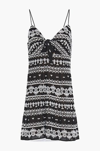 ALICE + OLIVIA Knotted cutout broderie anglaise mini dress