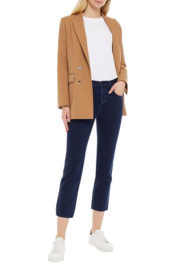 J BRAND Cropped high-rise straight-leg jeans
