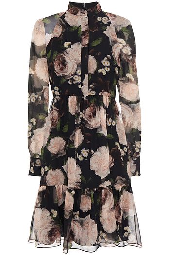 ERDEM Devika gathered floral-print silk-chiffon dress