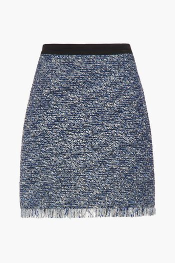 CLAUDIE PIERLOT Fringe-trimmed metallic bouclé-tweed mini skirt