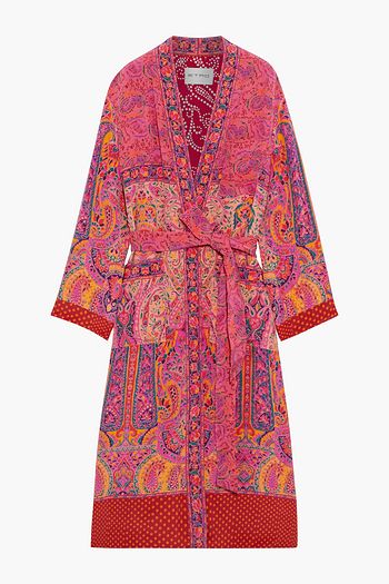 ETRO Belted printed silk-crepe kimono