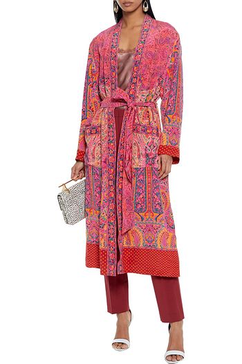 ETRO Belted printed silk-crepe kimono