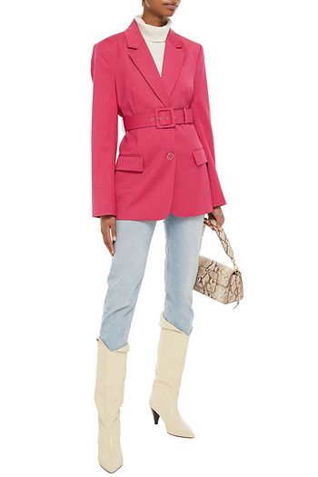 REBECCA VALLANCE Dallas belted wool-blend twill blazer