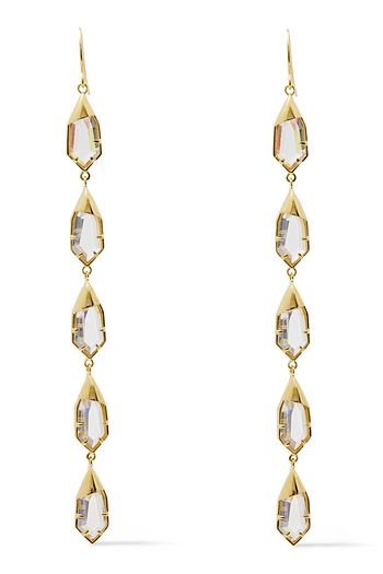 NOIR JEWELRY 14-karat gold-plated crystal earrings