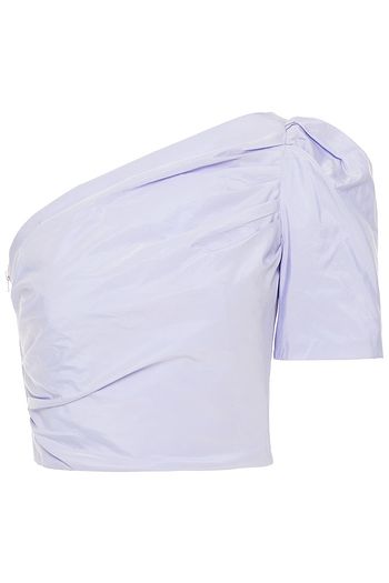 MAJE One-shoulder ruched taffeta top