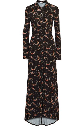 PACO RABANNE Floral-print satin-jersey maxi dress