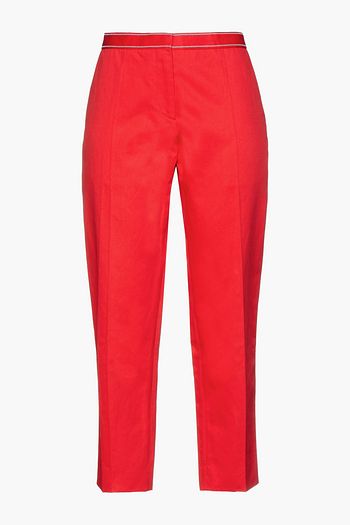 MARNI Cropped Hose mit schmalem Bein aus Drell aus einer Baumwoll-Leinenmischung