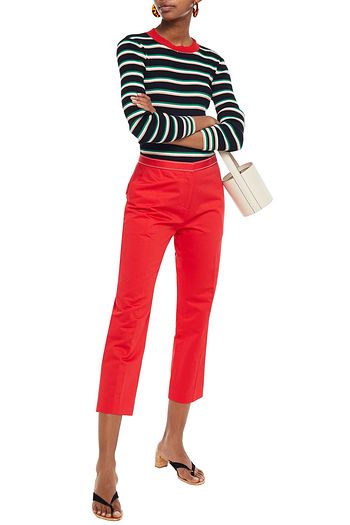 MARNI Cropped Hose mit schmalem Bein aus Drell aus einer Baumwoll-Leinenmischung