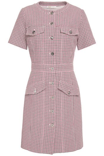 MAJE Rida Minikleid aus Jacquard aus einer Baumwollmischung mit Hahnentrittmuster